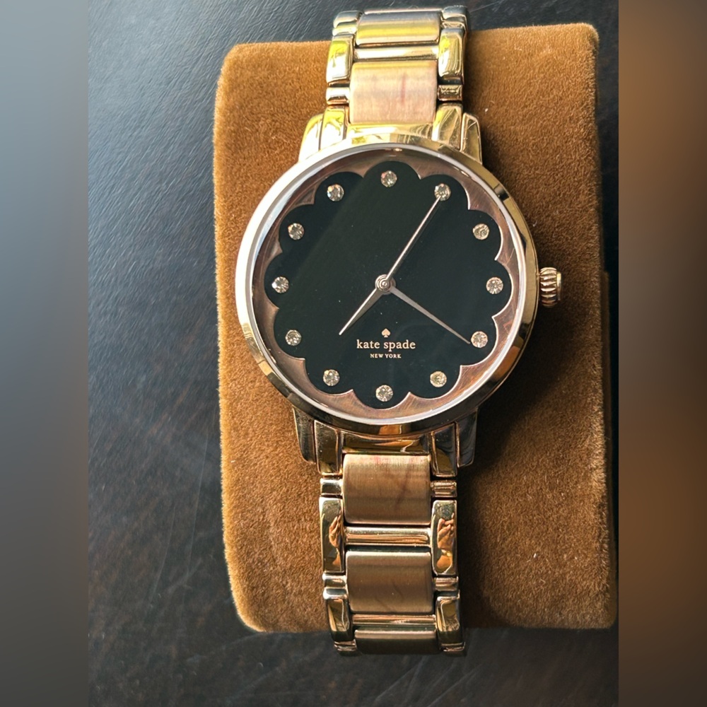 Kate Spade Rose Gold Watch with Black Dial